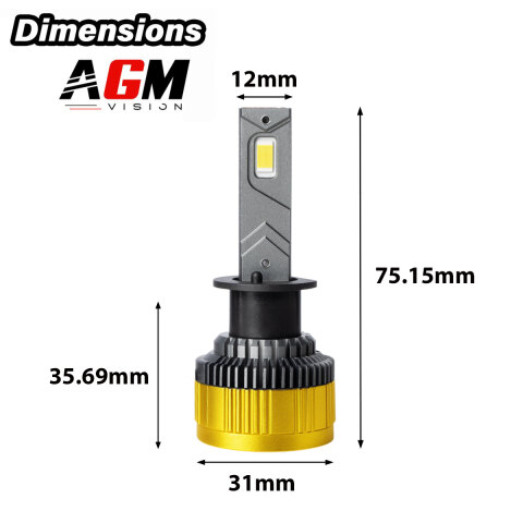 Kit ampoules LED H1 Titanium XS - V2 - jaune 3000 K