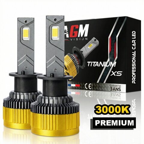 Kit ampoules LED H1 Titanium XS - V2 - jaune 3000 K