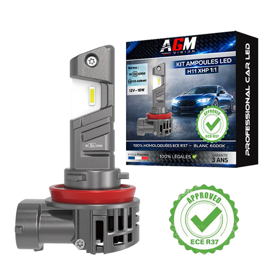 LED-Lampe H11 XHP 1:1 ECE R37-homologiert – Weiß 6000K LED-Lampe H11 XHP 1:1 ECE R37-homologiert – Weiß 6000K