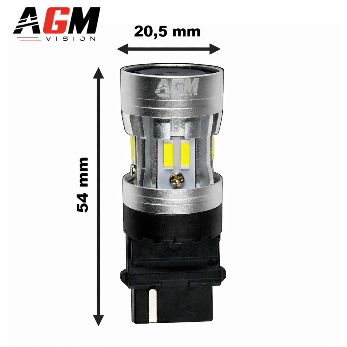 LED bulb P27W 3156 Vortek MAX white, reverse lights, CANbus