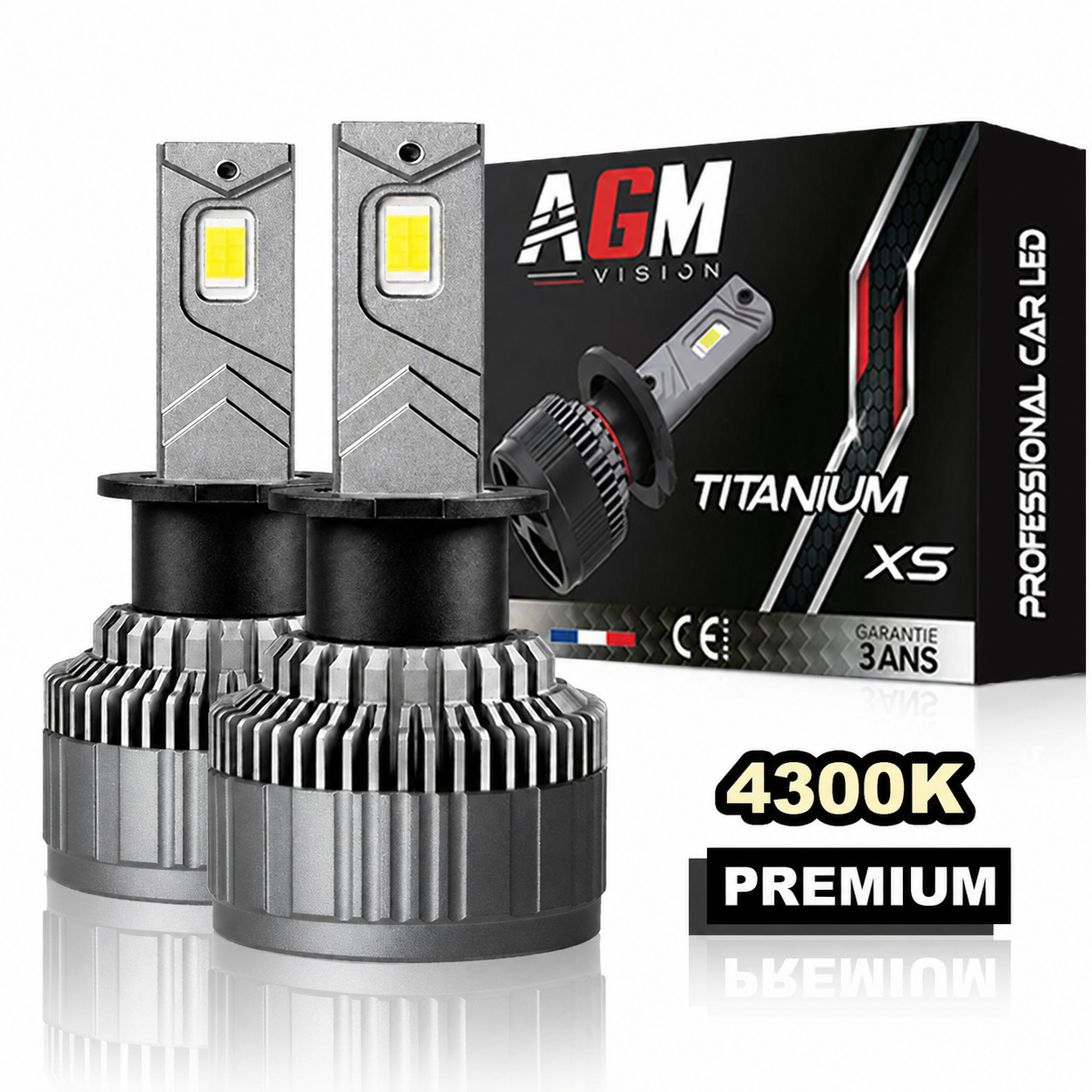 LED-Lampenset H3 Titanium XS V2 - warmweiß 4300 K LED-Lampenset H3 Titanium XS V2 - warmweiß 4300 K