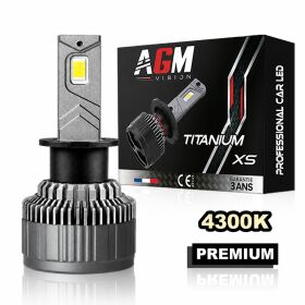 Ampoule LED H3 Titanium XS - V2 - blanc chaud 4300K - AGM Vision