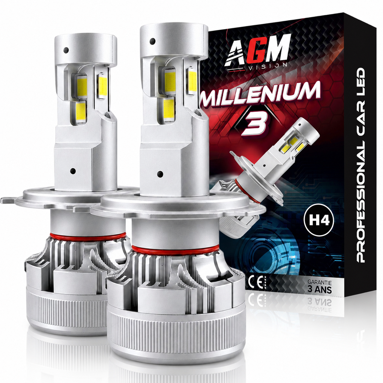 LED-Lampenset H4 Millenium 3 Ultra Can-bus V3, 144 Watts LED-Lampenset H4 Millenium 3 Ultra Can-bus V3, 144 Watts